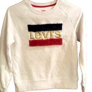 Levi's Sweatshirt Girls Large Red white & Blue Logo 12-13 years vintage